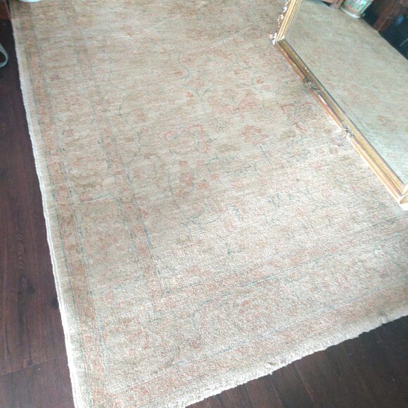 Indo Oushak Vintage Rug 66"x 94" Hand-Knotted Traditional | 100% Wool - Picture 15 of 16